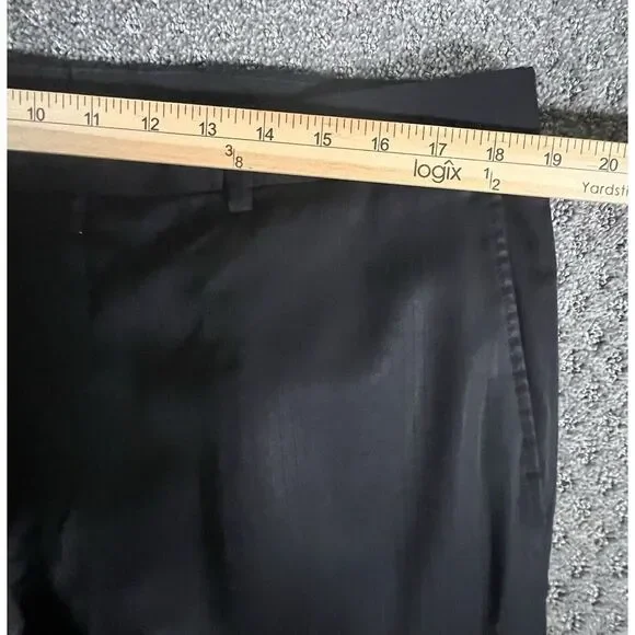 Hugo Boss Scorsese 42L Three Button Wool Suit 38 Pants Black‎ on Black Striped